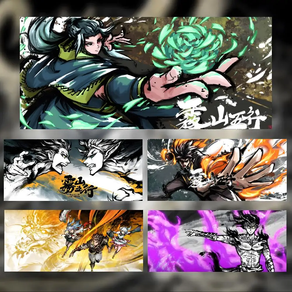 anime martial W-Wushan Five Elements Mouse Pad Large Thick Desk Pad Stitched Edges Gaming Mouse Mat for PC