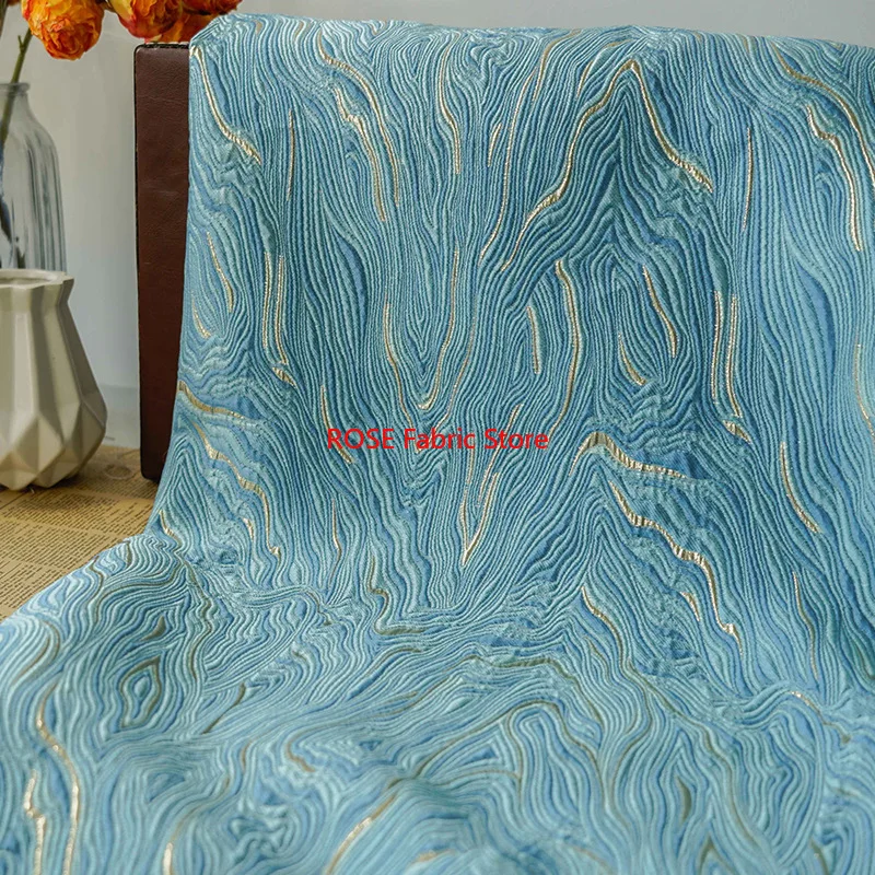 1 Meter Golden Silk Oil Painting Texture Yarn Dyed Jacquard Fabric Retro Palace Style Dress Bag Diy Sewing Fabric