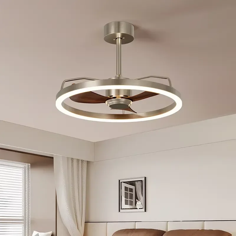 Home Bedroom Hotel Fixture Fan Light Modern LED Iron Ceiling Fan with Light BedRoom Livingroom Aluminum Fan Chandelier Lamp - view 4