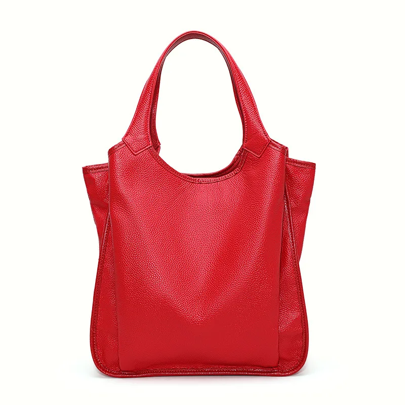 

Women Top Grain Leather Tote Bag Large Capacity Shoulder Handbag Fashion Everyday Purse