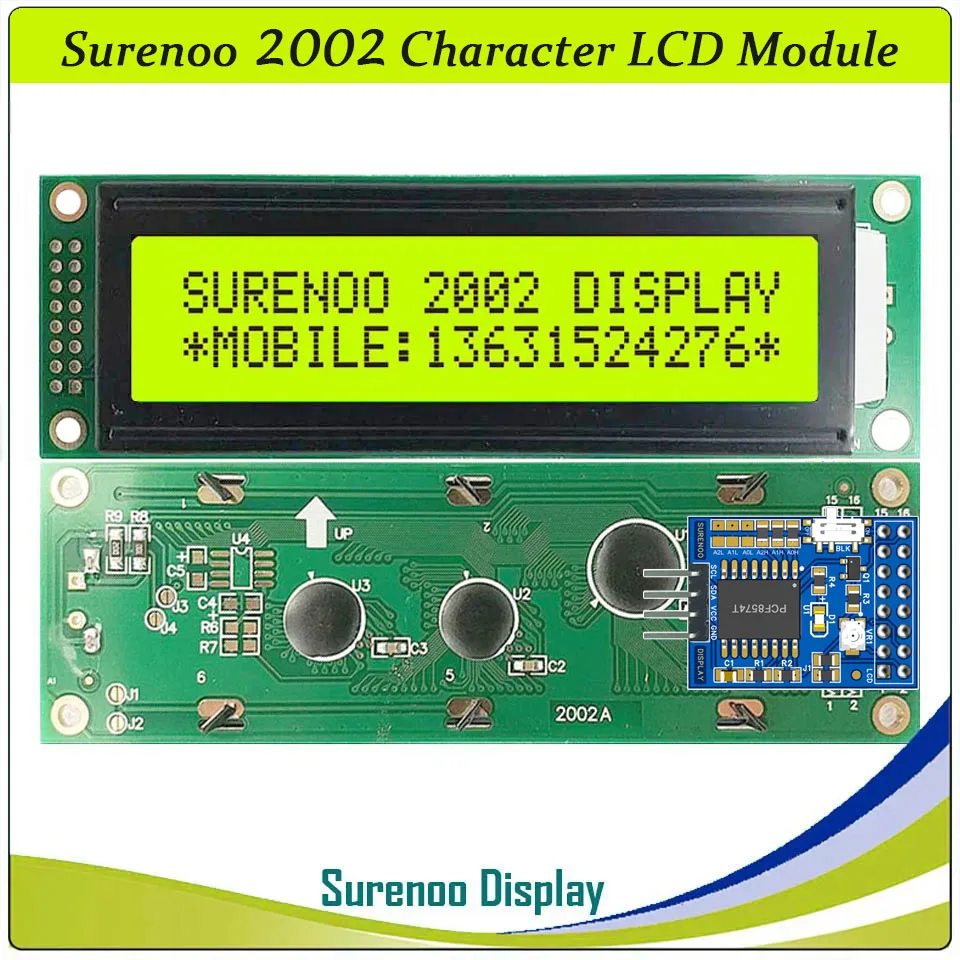 Surenoo Serial IIC I2C LCD2USB RS232 UART TTL 2002 20X2 Character LCD Module Display Screen Panel Sutible LCD Smartie & AIDA64