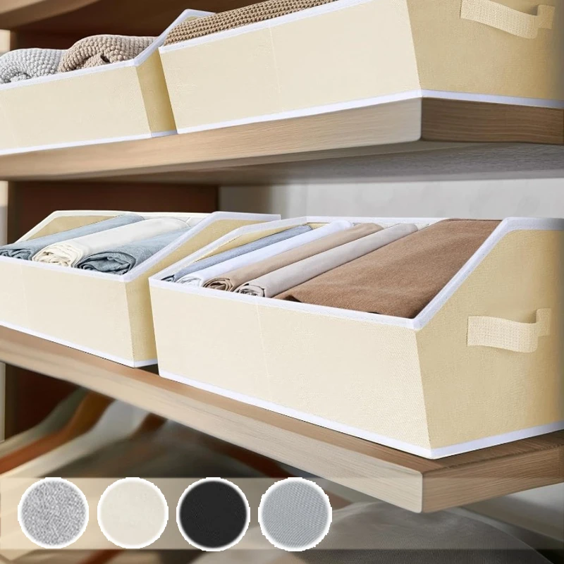 

1/2/4 шт., тканевый ящик для хранения нижнего белья, органайзер для носков, бюстгальтеров, галстуков, складной трапециевидный органайзер для шкафа, домашний шкаф