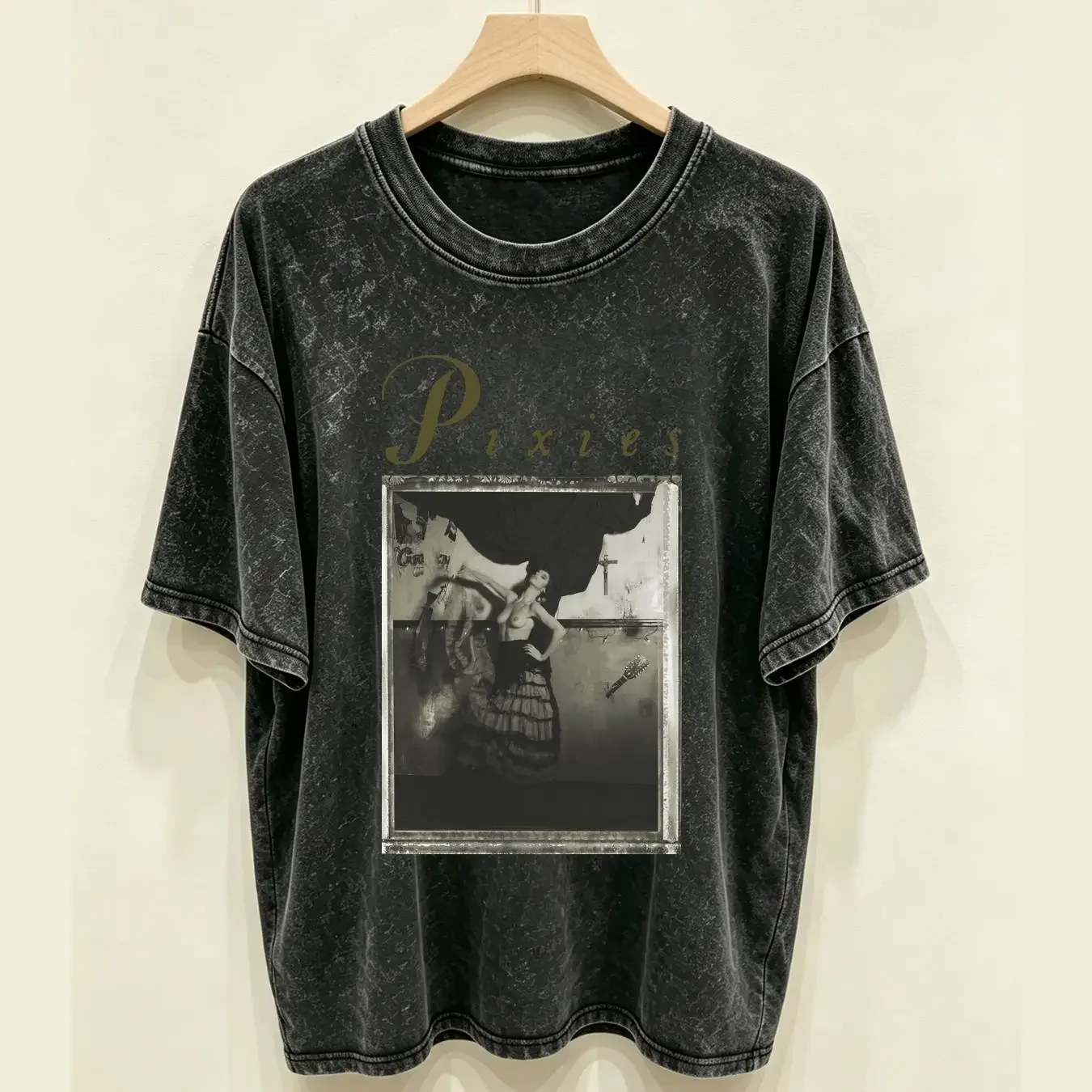 washed T Shirt Officially licensed Pixies Surfer Rosa Mens Black Classic vintage Washed graphic Breathable