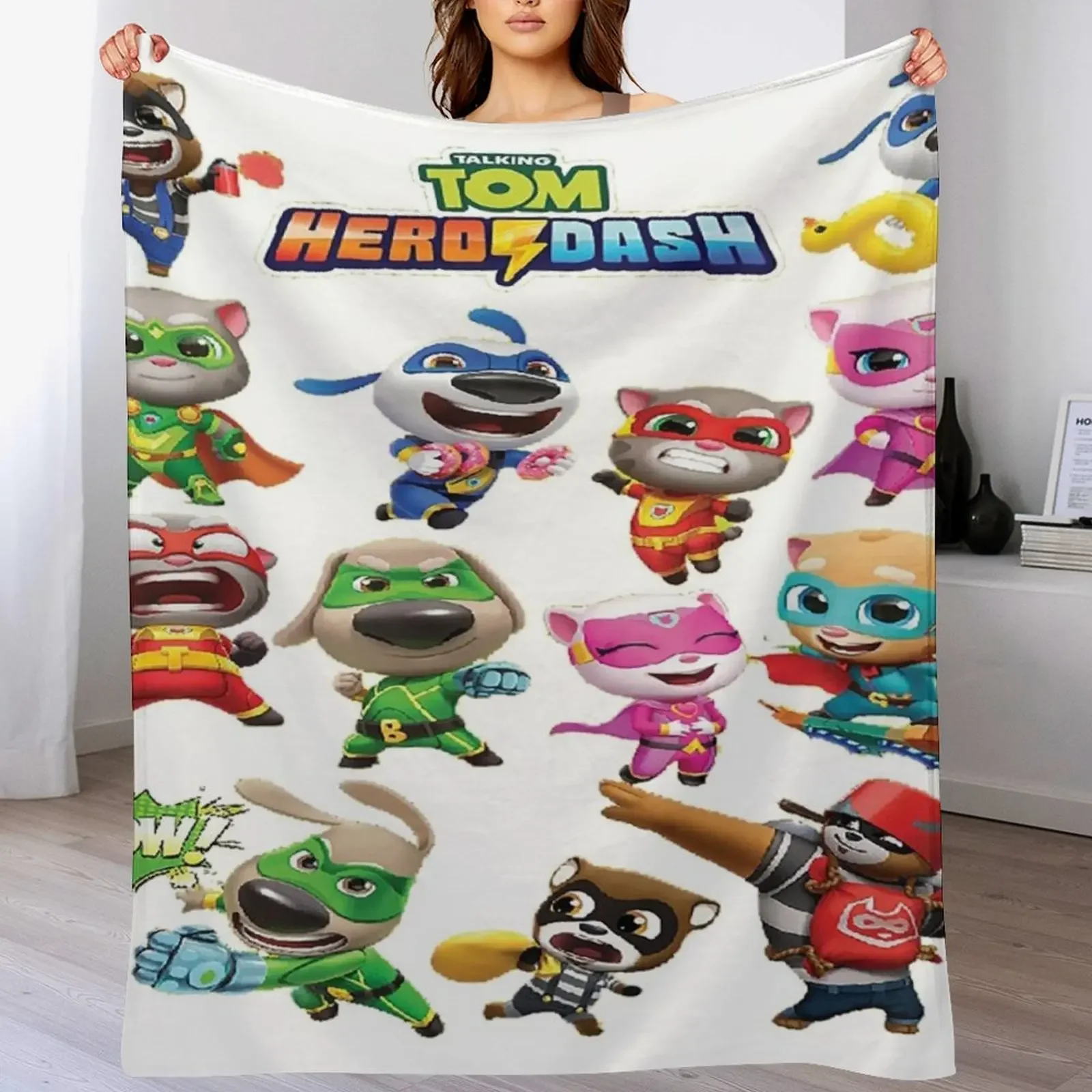 

Talking Tom Heroes Throw Blanket heavy to sleep Personalized Gift Blankets