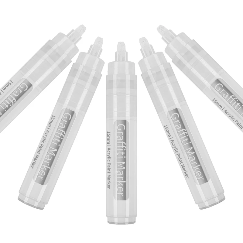 2개 그래피티 마커 15mm 와이드 팁 그리기용 대형 아크릴 펜