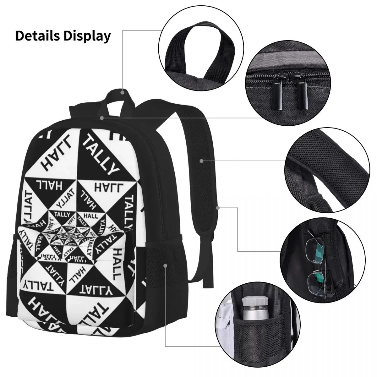 New 02 Tally Hall Band Logo Genre Indie Pop Backpacks Bookbag Students School Bags Rucksack Lunch Bag Pen Bag Three-Piece Set