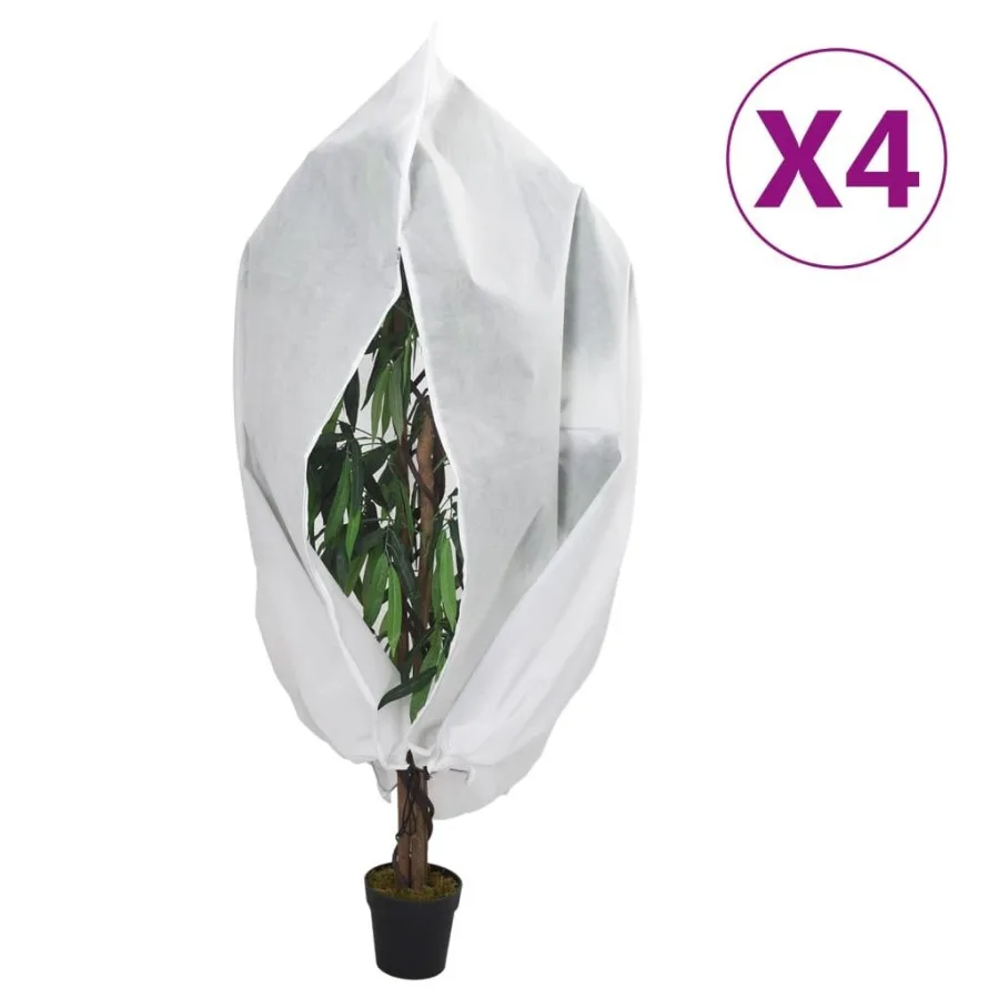 

Plant Fleece Cover Set of 4 White