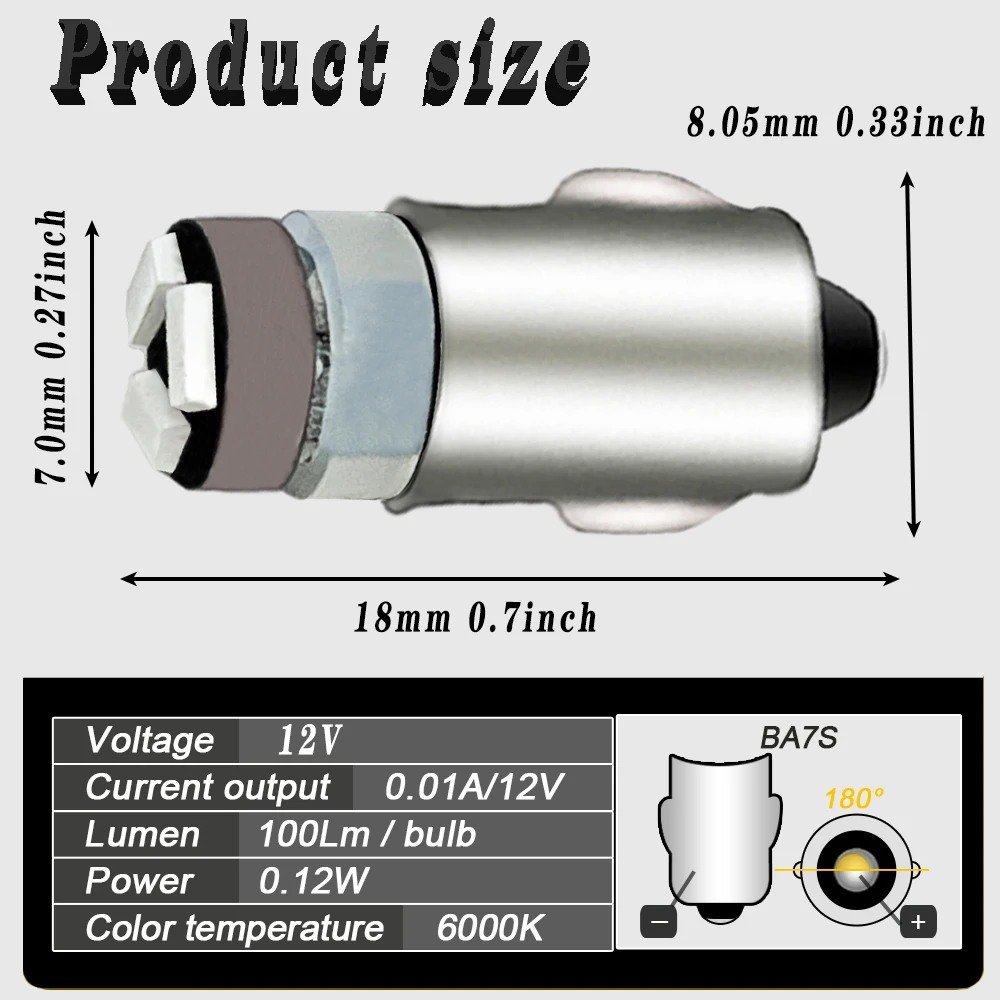 10 PZ BA7S auto piccole luci 3014 3SMD auto interno Cruscotto Indicatore di Avvertimento Interruttore Lampada sulla spia 12 V