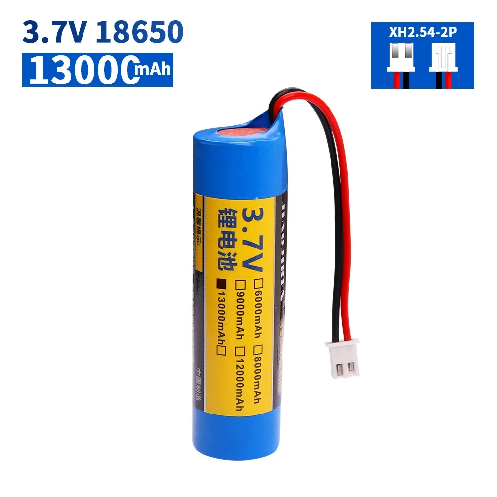 3.7v 18650 13000mah bateria Xh2.54-2p plug li-lon bateria de lítio recarregável com carregador relógio bateria de áudio bluetooth