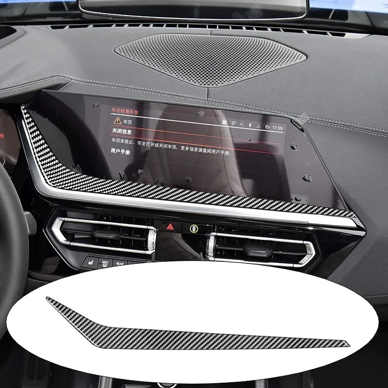 

Car Styling Central Console Navigation Lip Panel Frame Decoration Carbon Fiber Trim For BMW Z4 G28 2019-22 Interior Accessories