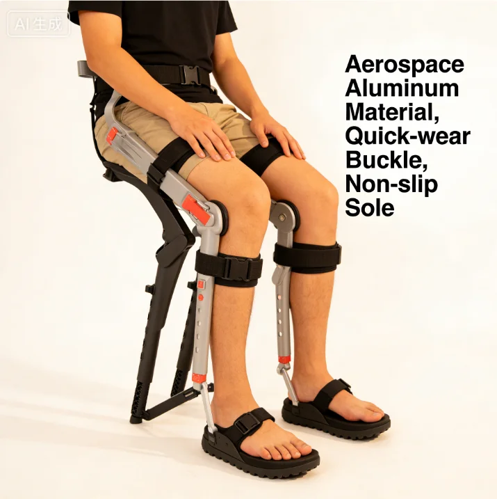 Exoskeleton sports wearable invisible seat Farmer tea picking stand guard Outdoor factory Portable folding chair stool