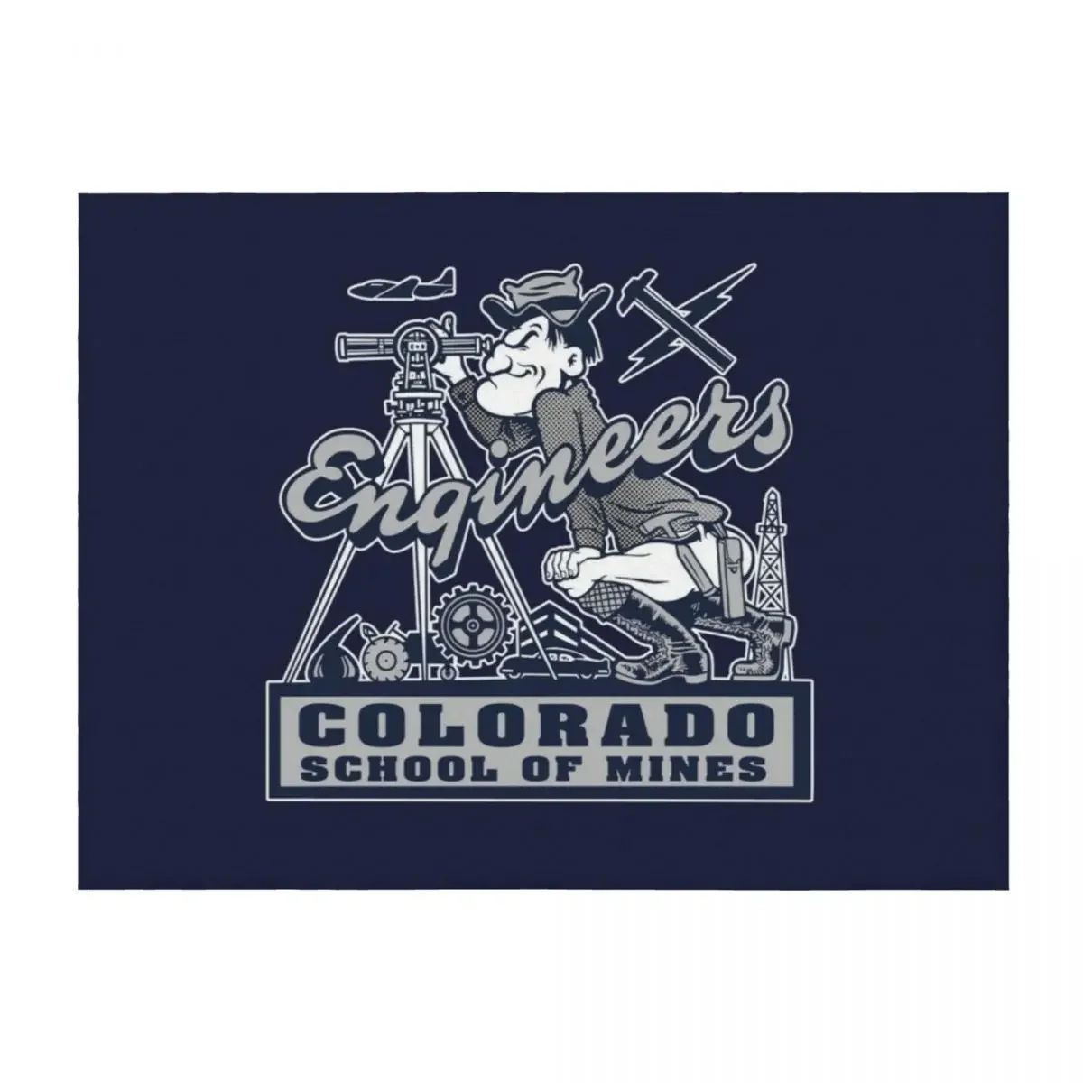 

Vintage Colorado School of Mines Engineering Electrical Mechanical Chemical T-Shirt Throw Blanket Sofa Sofas Blankets
