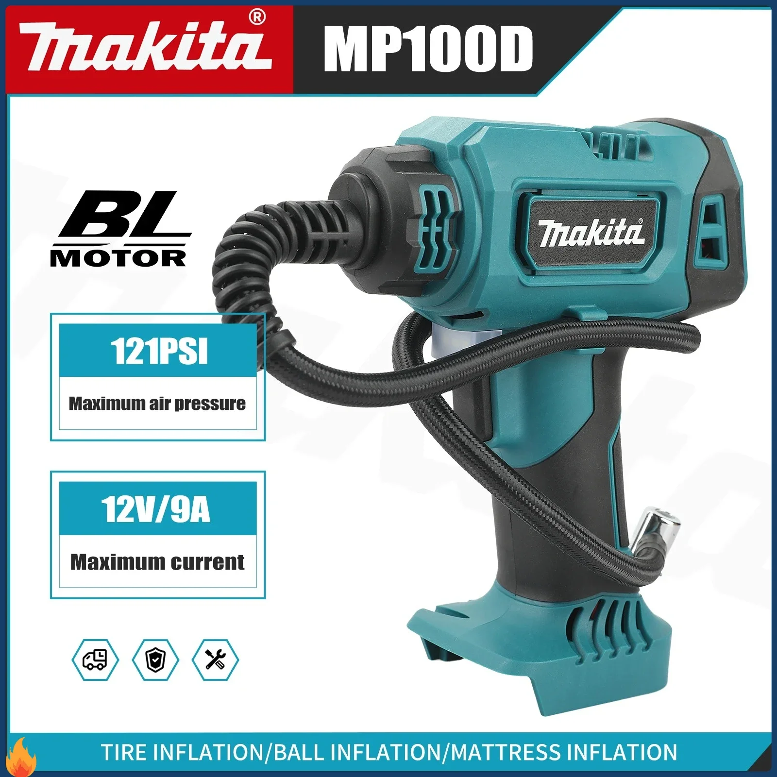 

Makita 600mm Cordless Portable Electric Air Pump Rechargeable Handheld Air Compressor For Cars for Makita battery