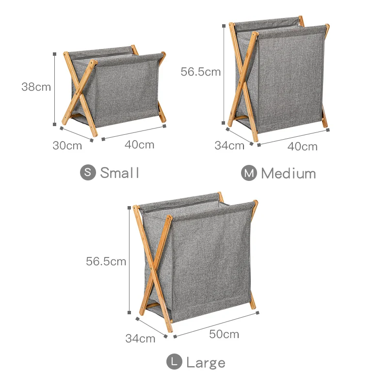 Foldable Dirty Clothes Laundry Basket Cotton Linen Storage Basket Wood Bracket Household Japanese Clothes Hamper Organizer New