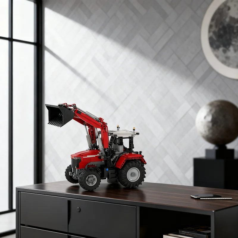 

1324 детали MOC Massey Ferguson 7700S с передним погрузчиком, техническая модель, конструктор, креативный подарок, DIY, декор для выставки, премиум-класс для взрослых
