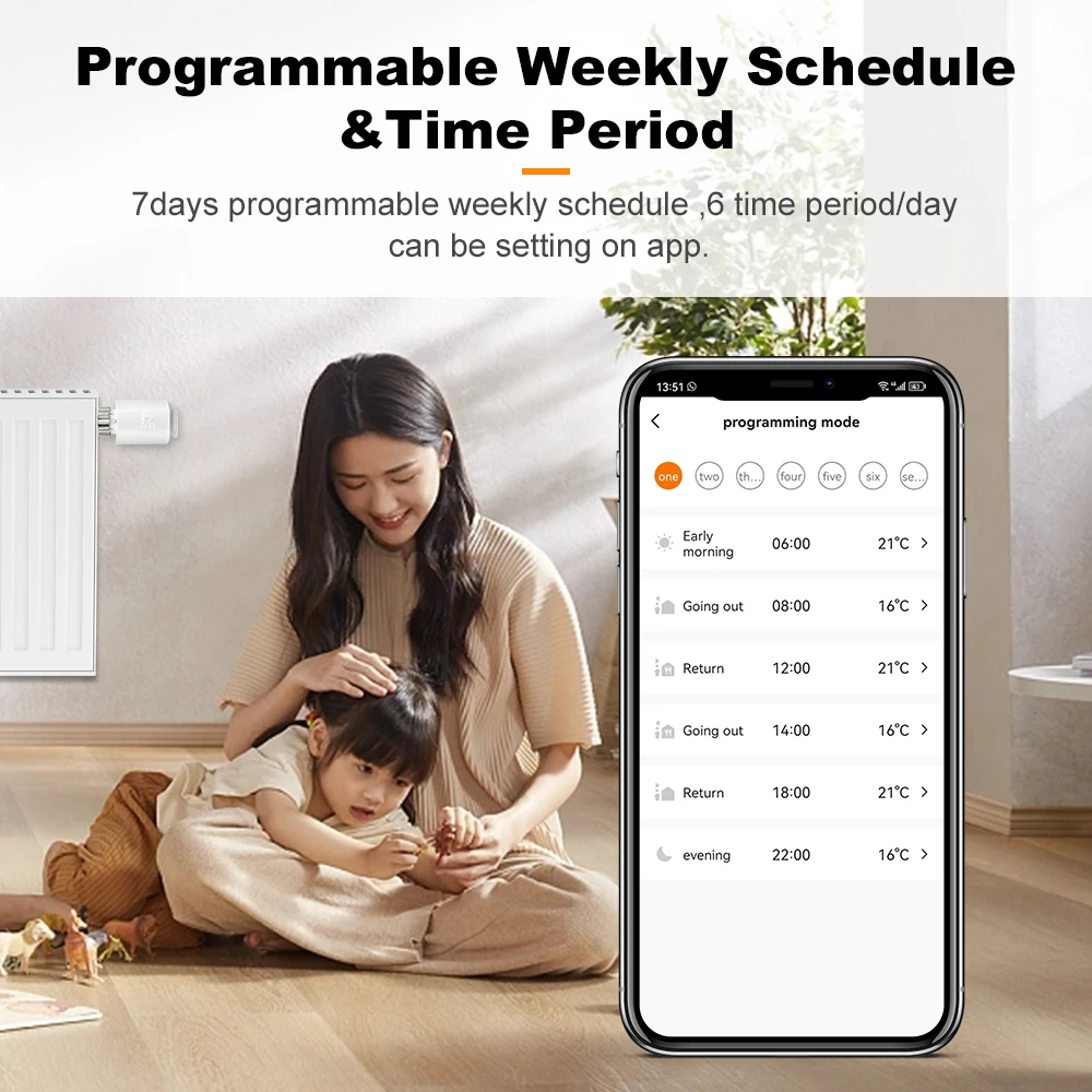 Tuya Zigbee 3.0 Smart Radiator Actuator Valve Thermostat Thermal Head Programmable Temperature Controller For Alexa Google Home