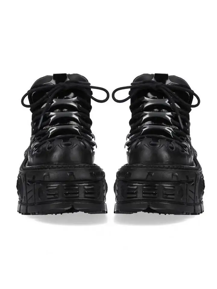 أحذية دراجة نارية برشام منصة المرأة روك جولة رئيس القوطية أزياء الكاحل الأحذية #2