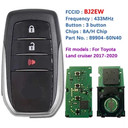 CN007244 chiave intelligente a 3 pulsanti Aftermarket per Toyota Land Cruiser 2017-2020 Remote 433MHz muslimexmuslimexayfccid BJ2EW