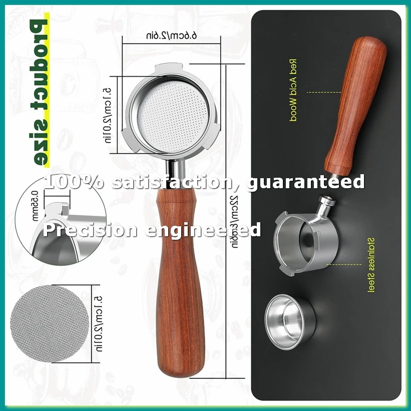 Portafilter 51 mm for Dedica EC680/EC685 Coffee Machine, Bottomless Portafilter with Filter Baskets-A09G