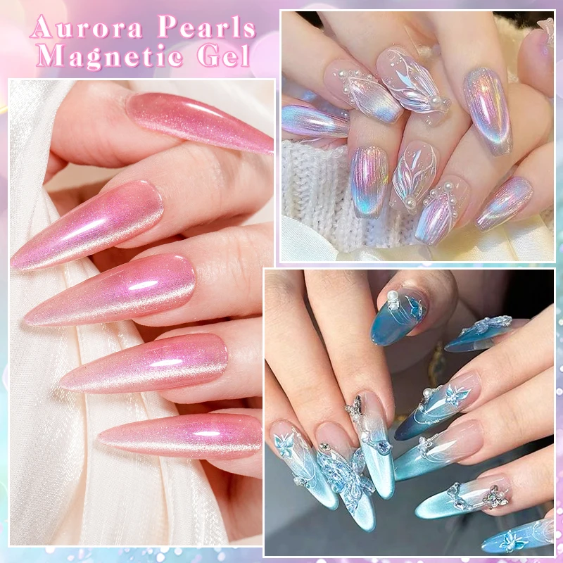 يجتمع عبر 7 مللي أورورا اللؤلؤ المغناطيسي هلام طلاء الأظافر بريق لامعة تألق اللون جيل للأظافر نقع قبالة شبه دائمة الورنيش #3