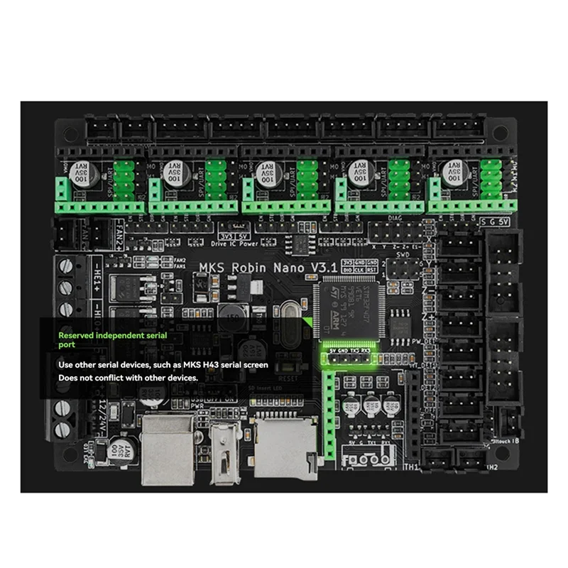 MKS Robin Nano V3.1 للوحة تحكم الطابعة ثلاثية الأبعاد 32 بت اللوحة الأم تدعم Marlin2.0 دعم TFT M4 Core