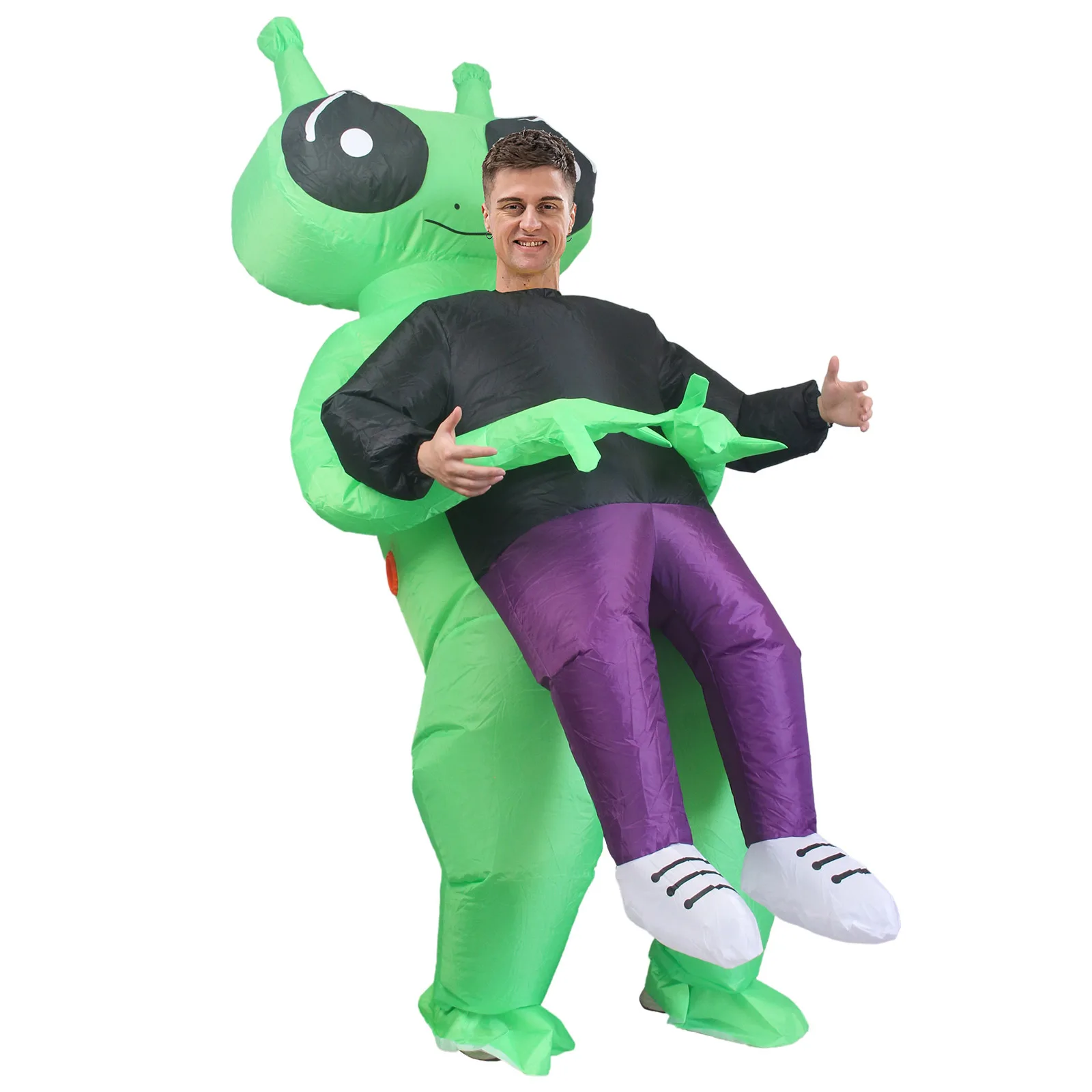 Terno monstro verde assustador inflável alienígena para homens, fantasia cosplay para adultos, festival de festa, palco, roupa de carnaval, Halloween, 2024