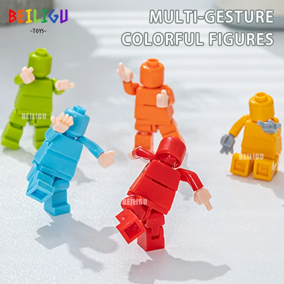 

MOC Movable Hyperactive Mini Action Figures Hand Gesture Multi-joint Building Blocks Bricks Ideas Construction Toys for Children