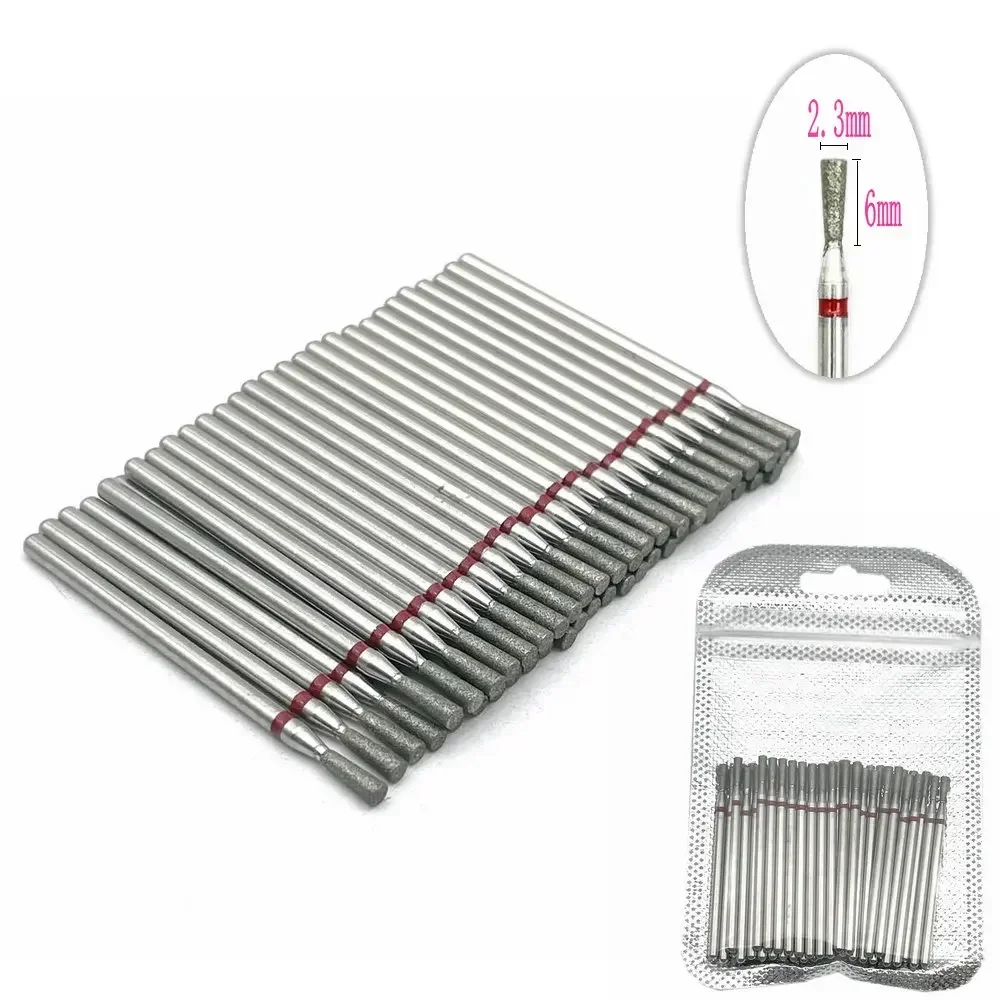 50개입 역원뿔형 네일 다이아몬드 드릴 비트 전동 매니큐어 기계 액세서리 네일 밀 커터