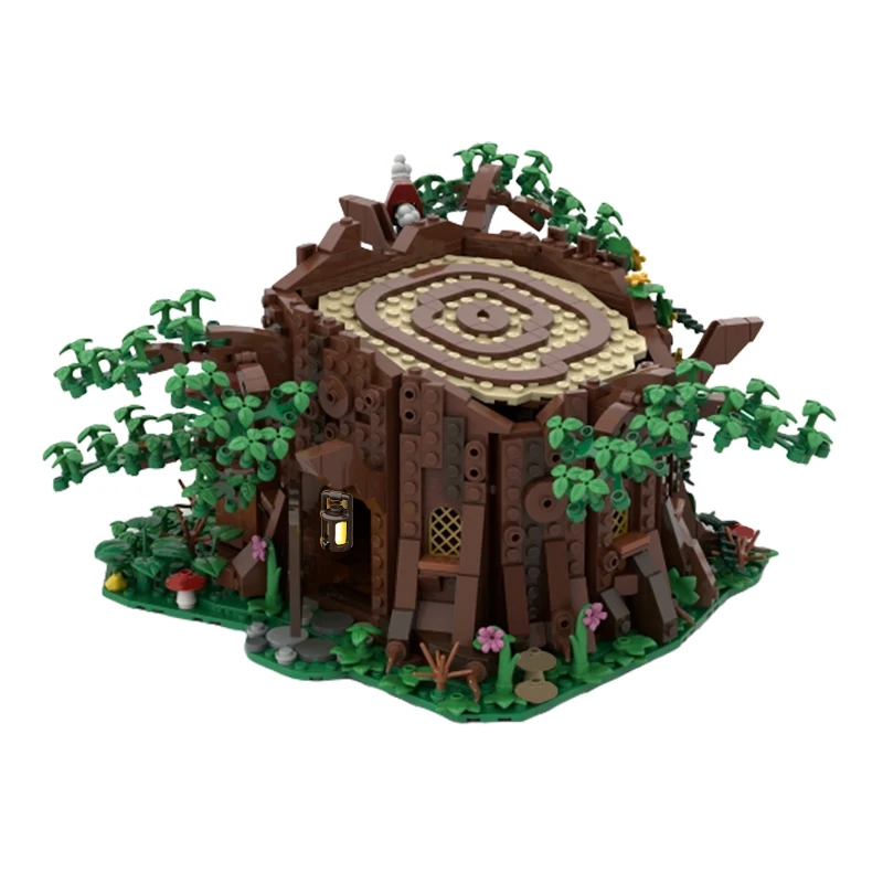 

MOC-98101 Magical Forest Hut Building Set - Detailed Foliage, Mushrooms & Greenery Baseplate, Compatible with Major Brands