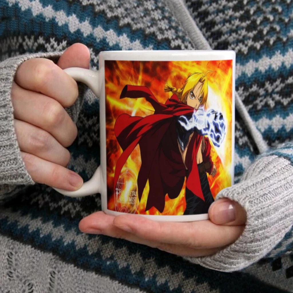 

Anime Fullmetal Alchemist 11oz Ceramic Mug Perfect for Coffee Tea Double Sided Design for Unique Gift Idea