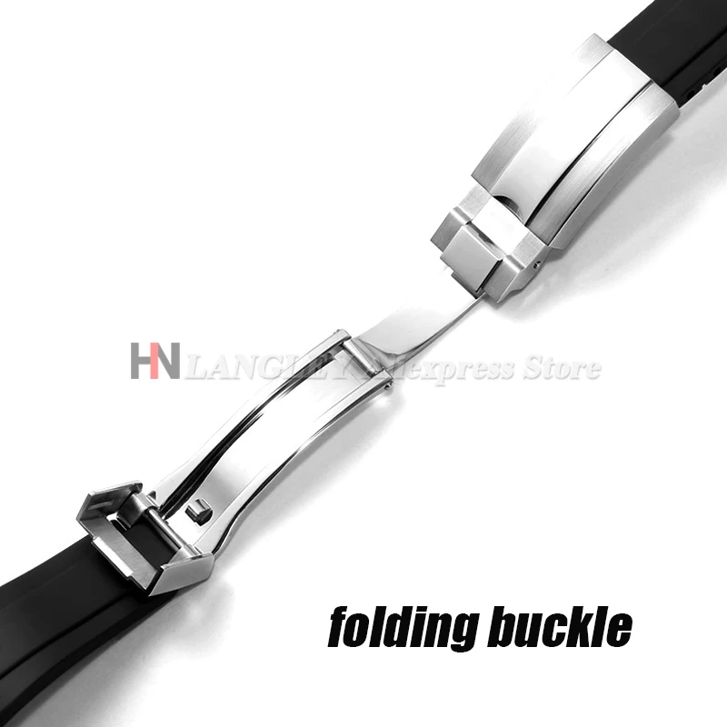 Cinturino per orologio in gomma morbida da 20 mm per Rolex Green Water Ghost Daytona Diver Band Bracciale sportivo da uomo con fibbia pieghevole in silicone impermeabile