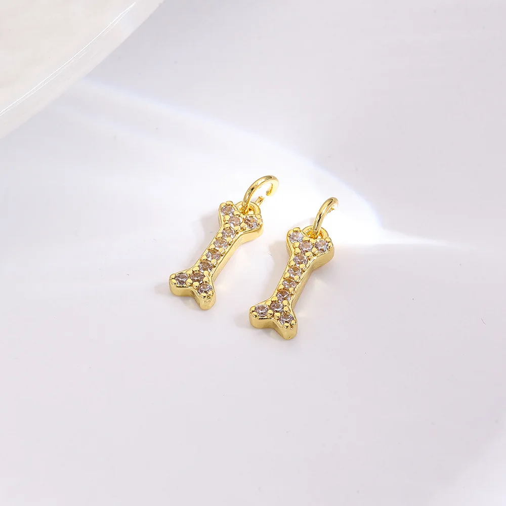 10Pcs exquisite and small bones angel wings love key ice cream pendant bracelet necklace DIY jewelry accessories material