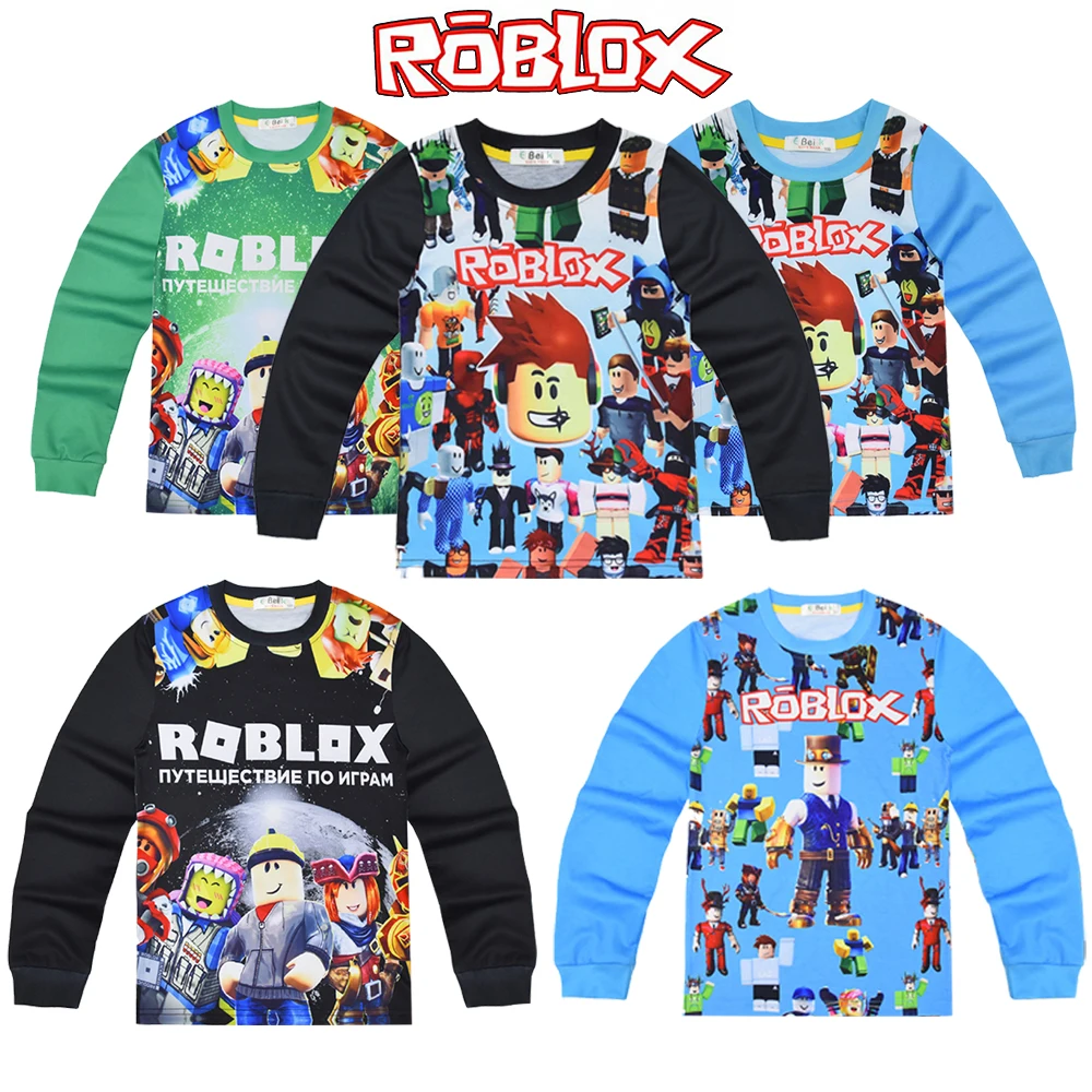 

3D Roblox Game Virtual World Medium To Large Children's Home Furnishing Set Long Sleeve Two Piece Anime Sleepwear Christmas Gift