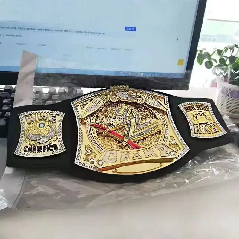 Cinturón dorado 1:1, accesorios de modelo de figura, fiesta de personajes, lucha libre, Wwe, cinturón de campeonato, campeón de boxeo pesado, regalo decorativo