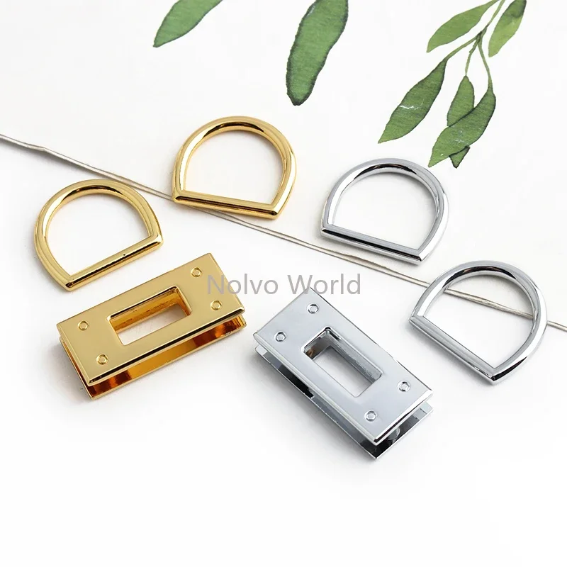 Silver,Gold Zinc Alloy Metal Clasp Twist Turn Locks For DIY Craft Purse Handbag Shoulder Bags Button Buckle Hardware Accessories