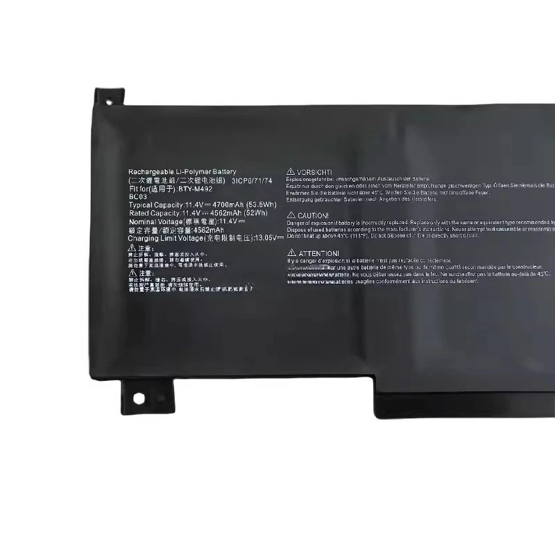 BTY-M492 لـ Msi Bravo C7VF Stealth A13VF-021UK Sword 15 A13V A11UE A11UG Cyborg A12VF CrosshAir 17 A11UCK A11UDK 11.4V 4700mAh