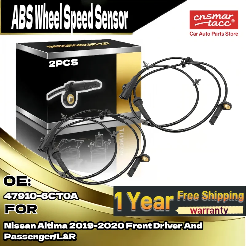 

For 2X Front Driver & Passenger ABS Wheel Speed Sensor 47910-6CT0A for Nissan Altima 2019-2020