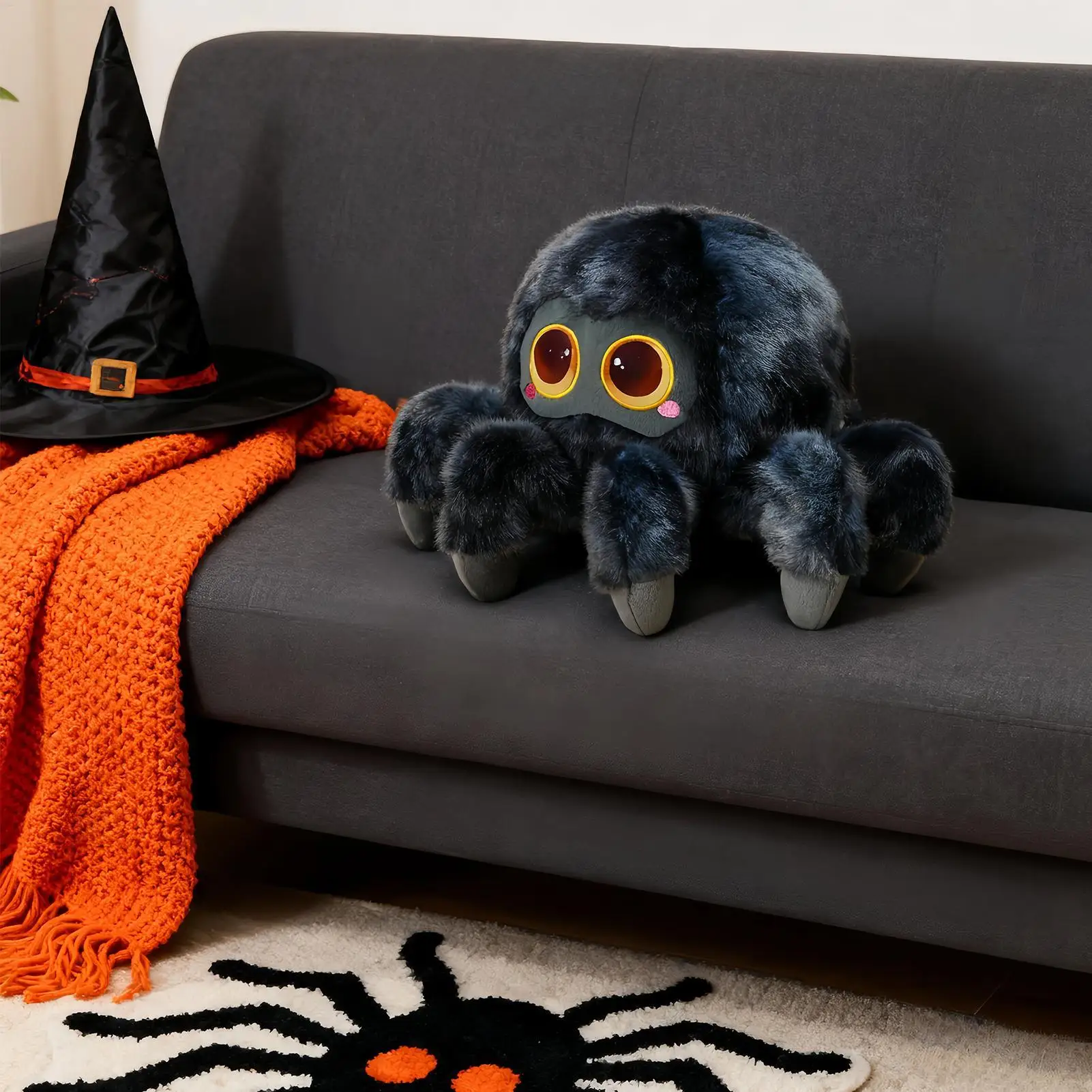 For Big-eyed Spider  Spider Stuffed Animal 11.8 Inch Soft Big-Eyed Spider Doll Halloween Stuffed Animal For Kids Adults Nursery
