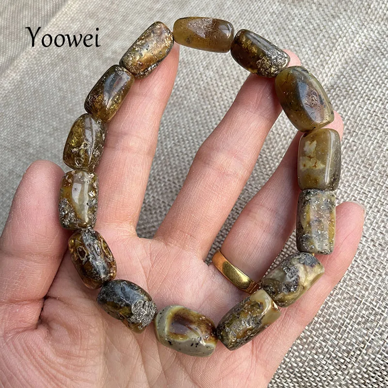 100% Genuine Amber Bracelets for Men Women Original Irregular Beads New Special Natural Stone Black Medical Healing Jewelry Gift