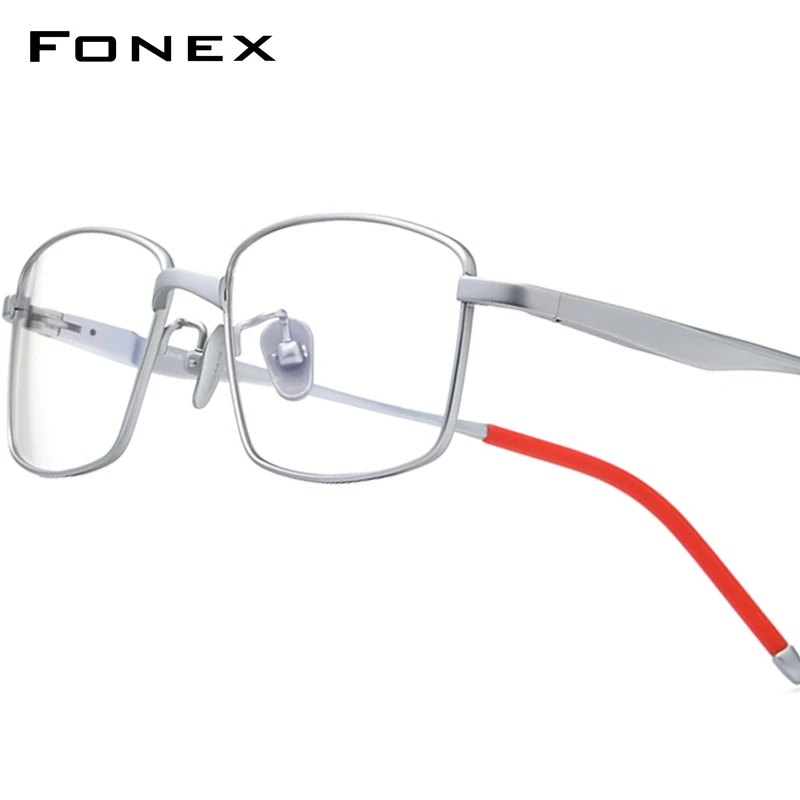 

FONEX Pure Titanium Eye Glasses Frames for Men Brand Design Square Eyeglasses Ultralight-Weight Japanese Korean Eyewear 8556