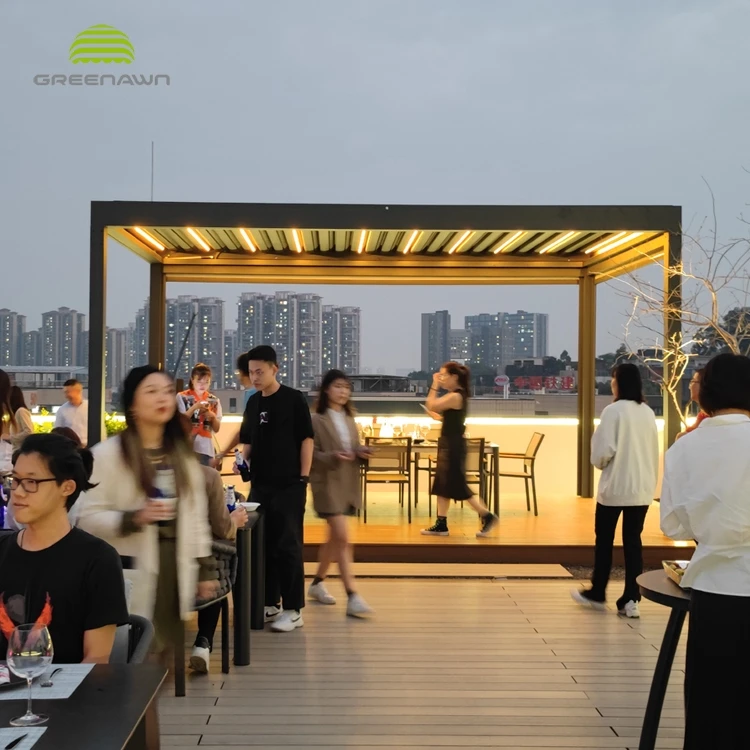 Harga Atap Bioclimatica Louver Tahan Air Sistem Tenda Pergola Bermotor