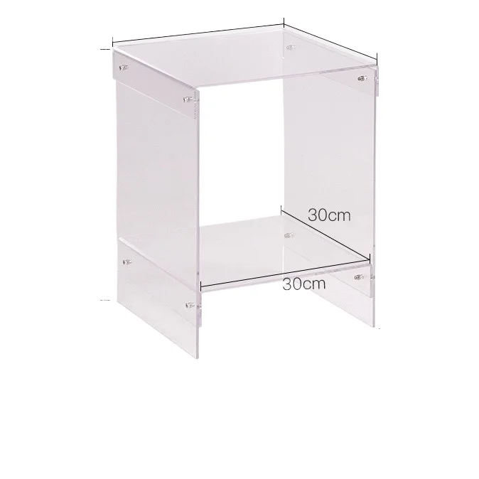 

acrylic transparent edge table, creative design Nordic simple sofa, coffee table bedside table, bay window square corner table