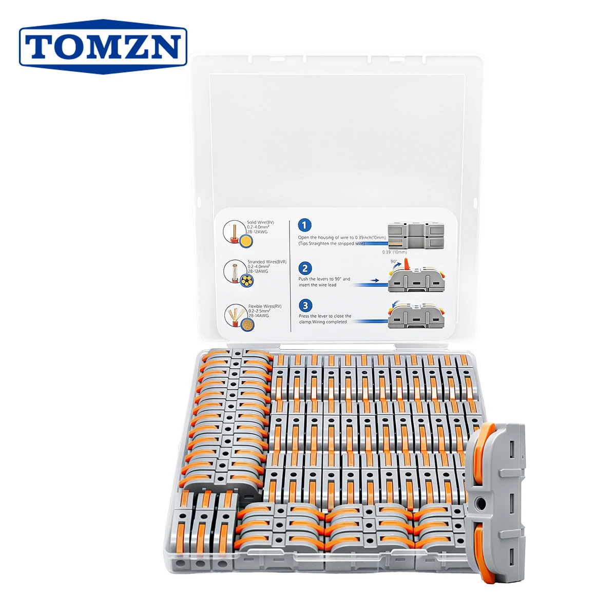 TOMZN 60PCS Modular Lever Wire Connectors Snap-together Any Way 600V 32A Transparent Terminal Blocks for 12AWG 4mm² BV BVR RV — купить у AliExpress WW