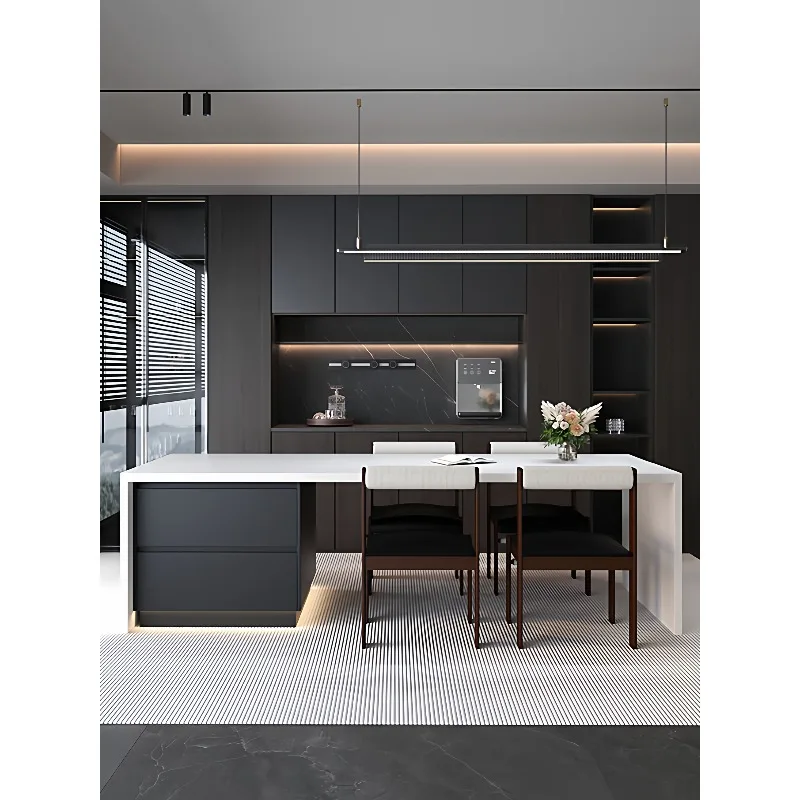 

Slate flush island table integrated water bar table household open kitchen inverted guide table