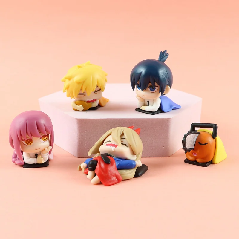 Anime Figure Chainsaw Man Pochita Denzi Makima Sleep Version Figurine Toy PVC Hayakawa Aki Power Ornaments Family Model Gift