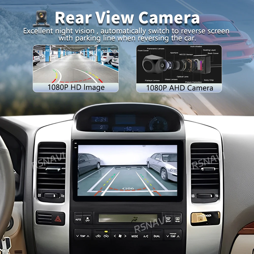 Android 16 For Toyota Prado 2004-2009 Carplay Auto Car Radio with Wireless CarPlay Player GPS Multimedia Stereo Snapdragon view 3
