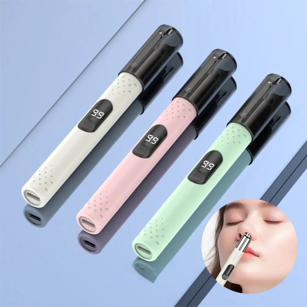 Waterproof Electric Nose Hair Trimmer Portable Design Washable Eyebrow Shaver LED Screen Digital Power Display Face Lip Epilator