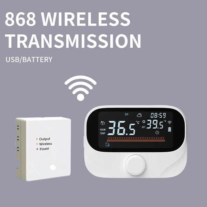 Wireless Boiler Thermostat Wifi Smart Thermostat RF433 & APP Remote Control Transmitter Receiver Work With Alexa Google Home