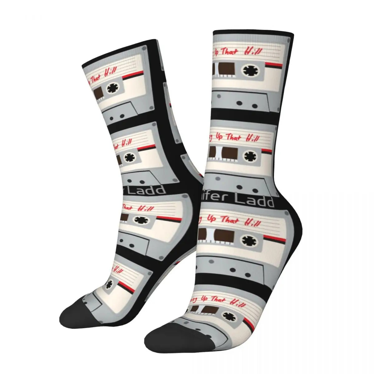 Funny Happy Men's Compression Socks Cassette Tape Retro Harajuku Artwork Hip Hop Novelty Seamless Crew Crazy Sock Gift Printed