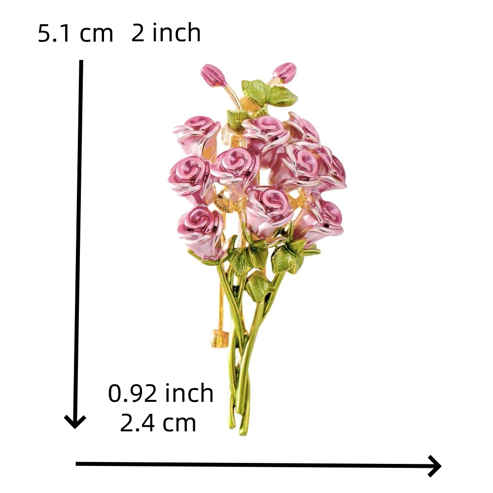 SKEDS Elegant Women Men Fashion Enamel Flower Badges Pin Exquisite Dripping Oil Floral Bouquet Brooches Corsages For Ladies